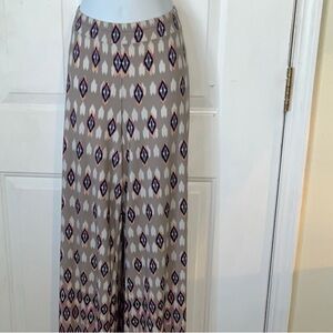 Geometric Patterned Wide-Leg Pants